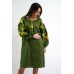 Boho Style Ukrainian Embroidered Mini Dress "Charm 2" green/yellow